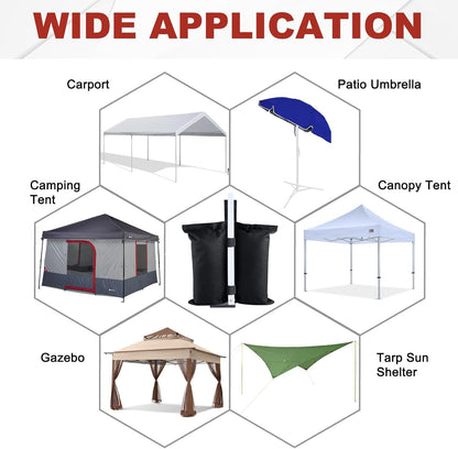 Canopy Weights 120 LBS Tent Sand Bags,4-Pack Black(No Sand)6