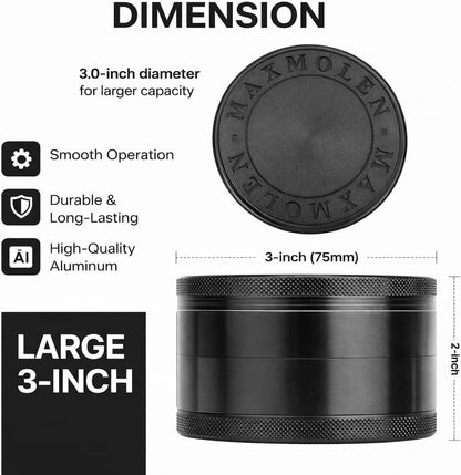 Large Manual Kitchen Spice & Seasoning Grinder, Dual Grind Plates for Fine & Medium Seasoning Texture4