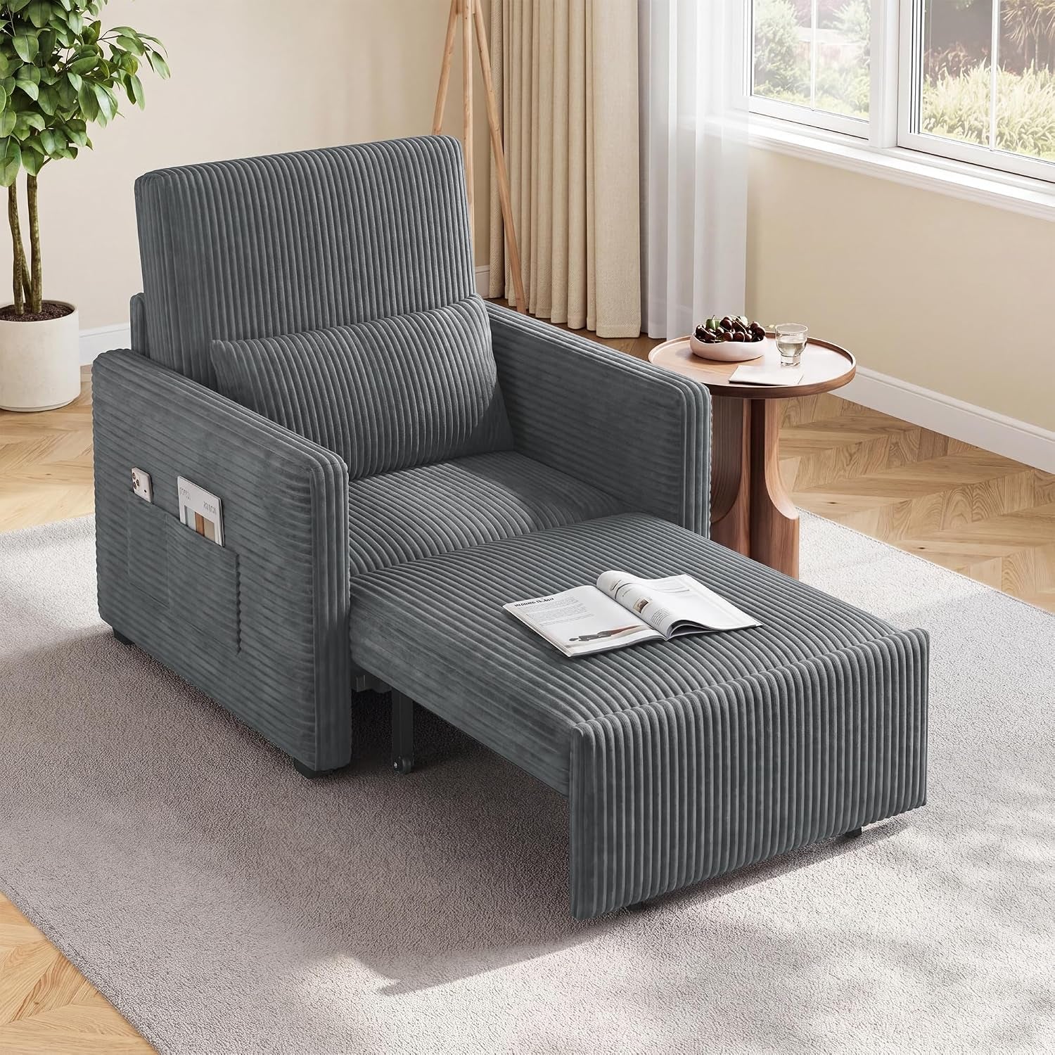 3-in-1-pull-out-sleeper-chair-75-2-corduroy-single-sofa-dark-gray