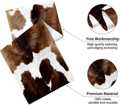 Western Cow Print Table Runner Brown Cowhide Animas Printing Western Kitchen Decor for Wedding Party Home Dinner Table Decorations 13 X 71 Inch (Just a Print )2