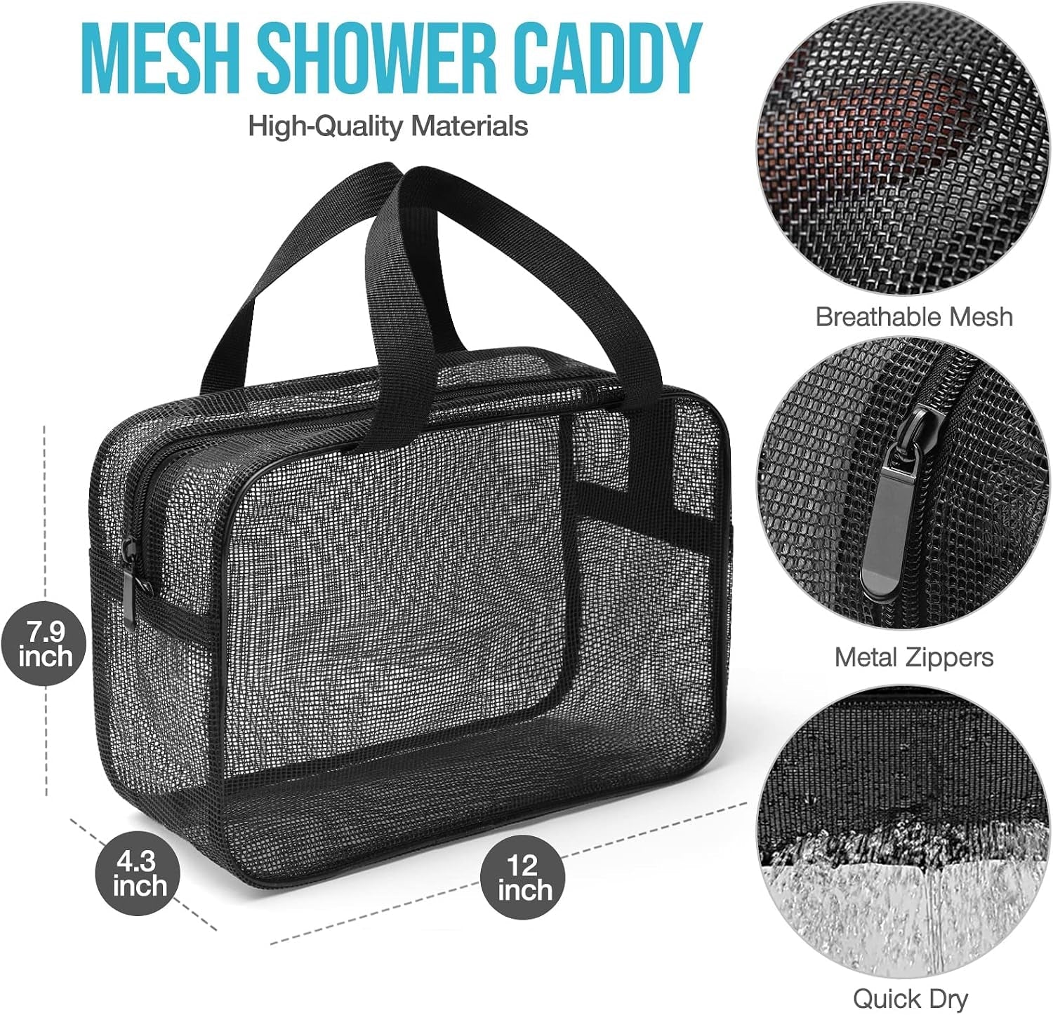 mesh-shower-caddy-mash-shower-bag-black-portable-mesh-accessories-organizer-tote-for-gym-college-dorm-room-black-large