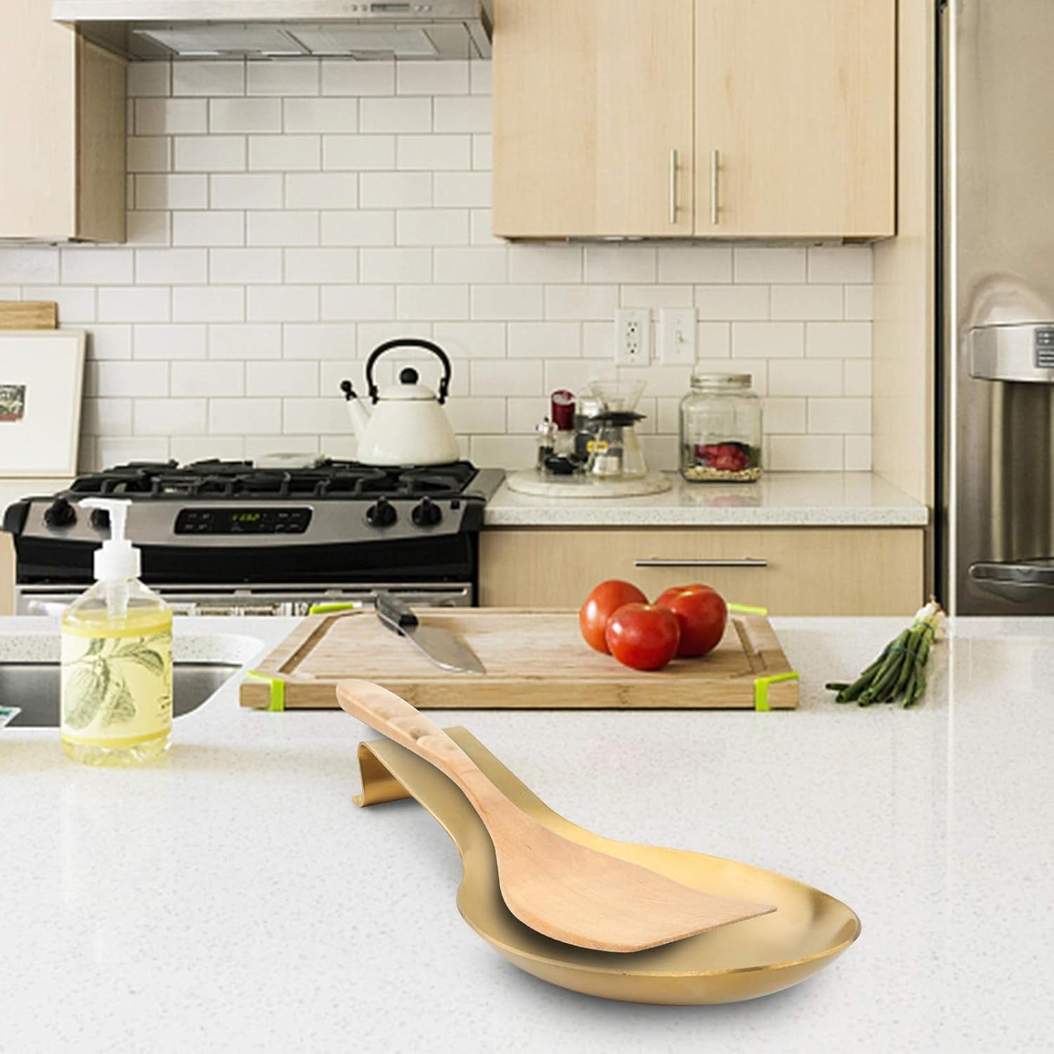 stainless-steel-spoon-rest-spatula-ladle-holder-stainless-steel-utensil-spoon-rest-holder-brushed-finish-dishwasher-safe-9-8-x-3-7-inch-gold-1pc