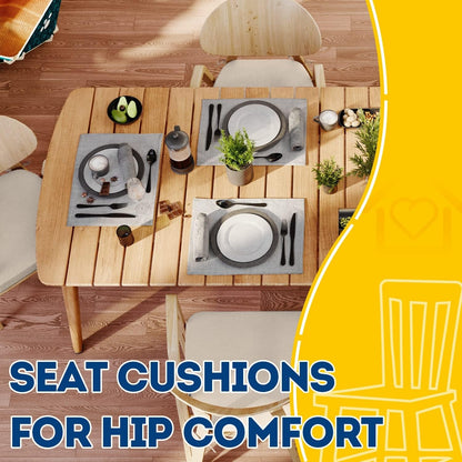 D-Shaped Chair Cushions, 2" Thick Dining Chair Pads with Ties and Removable, Machine-Washable Cover, 17" X 16", Set of 4, Oatmeal Beige8