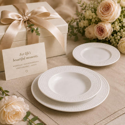 Villeroy & Boch Cellini 12 Piece Dinnerware Set, White, Service for 48