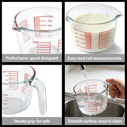 Glass Measuring Cup for Baking and Cooking, Apartment Kitchen Tools (16 Oz)5