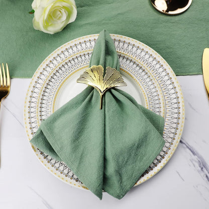 Dinner Cloth Napkins Bulk,100% Soft Cotton Linen Napkins,Washable Napkins with Hemmed Edges for Wedding Decorations Christmas, 16”*16”, (Set of 12, Sage Green)4