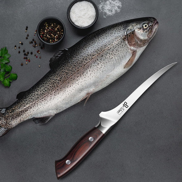 7" Fillet Knife, High-Carbon Stainless Steel Boning Knife, Pakkawood Handle6