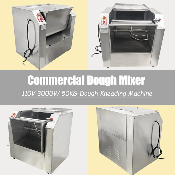 110V Commercial Dough Mixer Machine 50 KG Kneading Capacity Electric Food Mixer Flour Mixer 3000W/4HP for Dough Mixing Kneading5