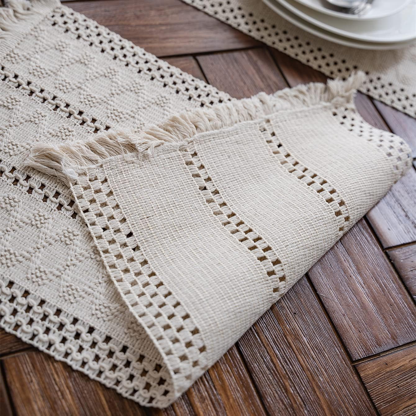 macrame-table-runner-cream-beige-boho-table-runners-with-tassels-12x71in