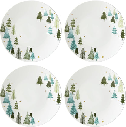 Balsam Lane Porcelain 12-Piece Christmas Dinnerware Set for 42