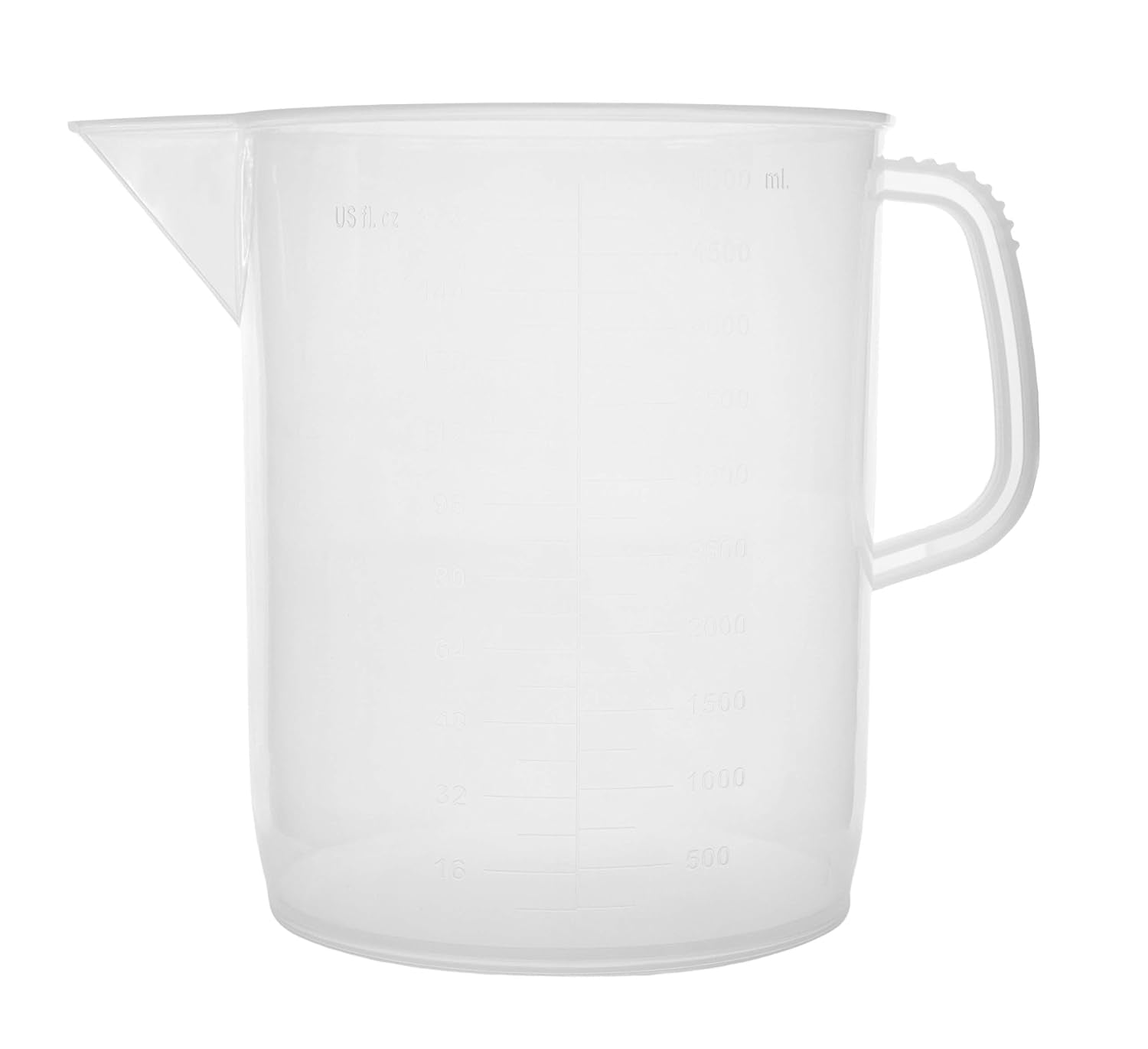 measuring-jug-5000ml-5-liter-short-form-polypropylene-plastic-molded-graduations-chemical-resistant-autoclavable-handle-for-convenient-lifting-pitcher-large-measuring-cup