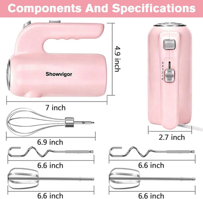 Hand Mixer, 5-Speed Electric Whisk with Turbo Boost Includes 6 Stainless Steel Attachments - Great Stand Mixer Alternative for Baking Cakes, Bread & More2