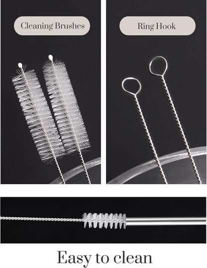 Set of 4 Reusable Metal Straws, 10.5'' Long Stainless Steel Straw with Cleaning Brushes and Case, Drinking for 30 Oz and 20 Oz Tumblers.3