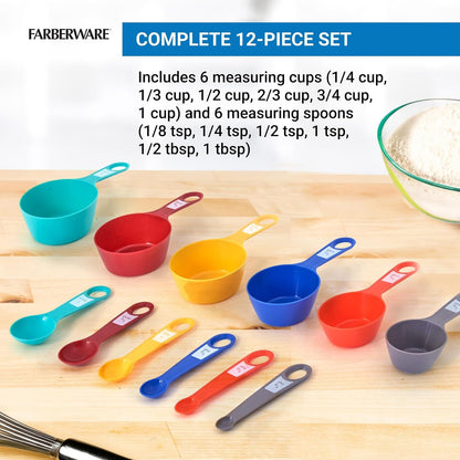 Measuring Cups and Spoons Set, 12-Piece Rainforest Collection with Color-Coded Nesting Design for Cooking and Baking, Dishwasher Safe4