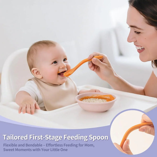 8 Pcs Silicone Baby Spoons Infant Utensils for First Stage Feeding | Soft Chewable Tips Soothe Gums, Bendable Handle for Self-Feeding, Ideal for Led Weaning, Bpa-Free, Dishwasher & Boil-Safe4