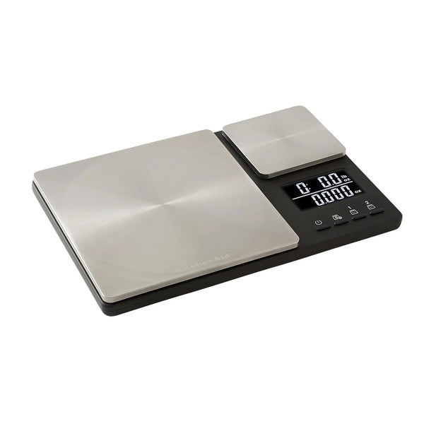 Kitchenaid KQ909 Dual Platform Digital Kitchen and Food Scale, 11 Pound Capacity and Precision 16Oz Capacity, Black with Stainless Steel8
