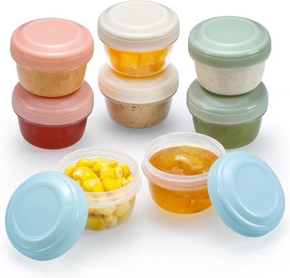 8 Pack 2 Oz Salad Dressing Container to Go, Small Condiment Containers with Lids for Lunch Bento Box, Reusable Plastic Snack Jars, Deli Containers, Colorful Sauce Cups, Dishwasher Safe1