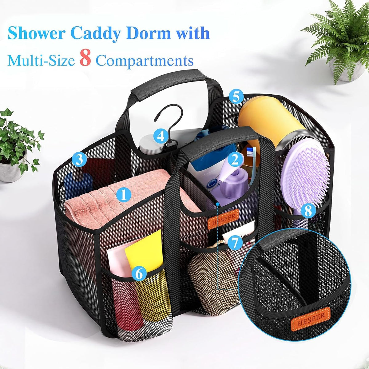 mesh-shower-caddy-for-college-dorm-with-hook-and-soft-handles