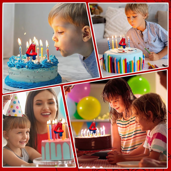 Spider Birthday Candles Number 4, Themed Cake Party Decoration7