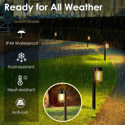 Solar Pathway Lights Outdoor, 10 Pack Metal & Glass Solar Lights Outdoor Waterproof Landscape Path Lights for Yard Walkway Garden Decor, Warm White5
