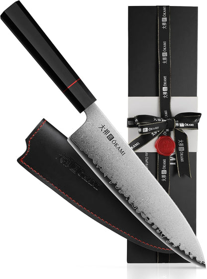 Chef Knife 8 Inch - Hand Forged Kitchen Knife with 67-Layer Japanese Damascus Steel, AUS-10 Core & G10 Handle - Ultra Sharp, Perfectly Balanced Gyuto Knife for Home Chefs and Professionals1
