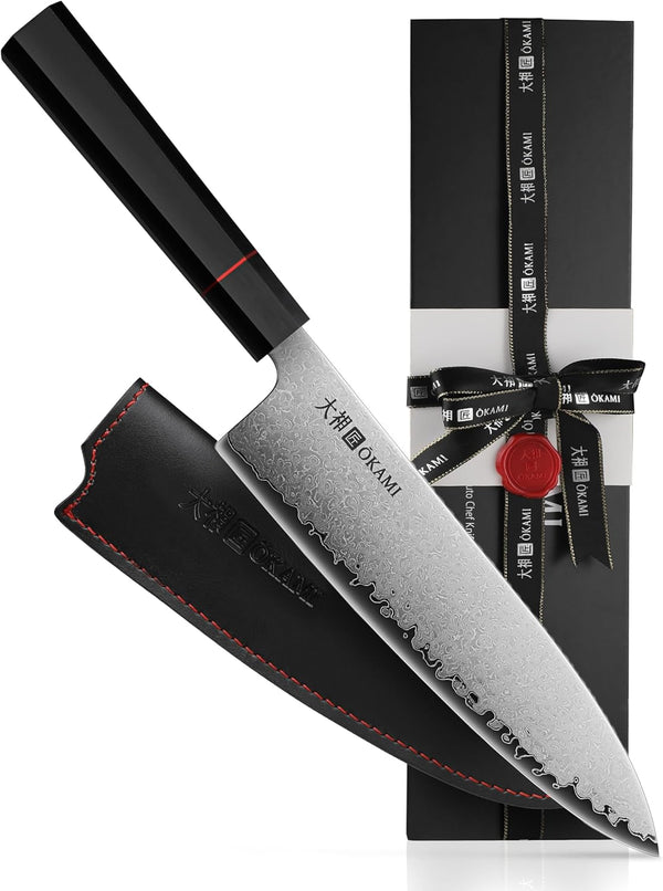 Chef Knife 8 Inch - Hand Forged Kitchen Knife with 67-Layer Japanese Damascus Steel, AUS-10 Core & G10 Handle - Ultra Sharp, Perfectly Balanced Gyuto Knife for Home Chefs and Professionals1