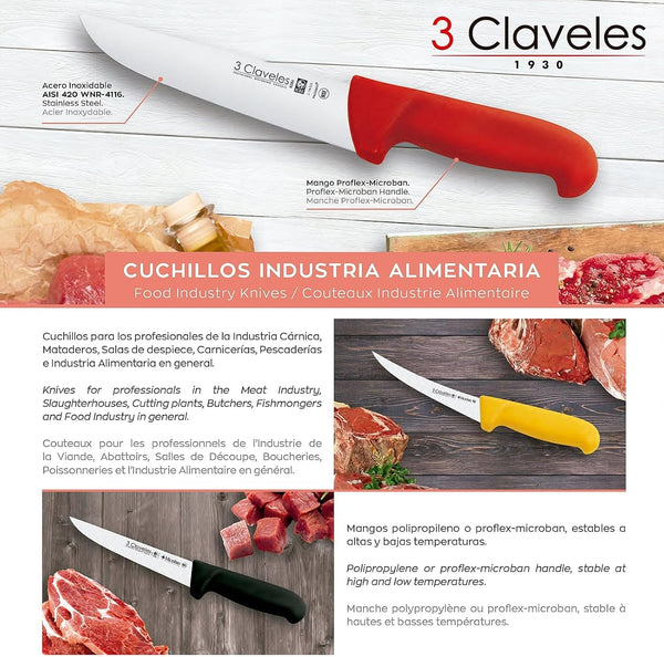 Cuchillo Carnicero Polipropileno Amarillo 20 Cm - 8 Inches FH 3C8