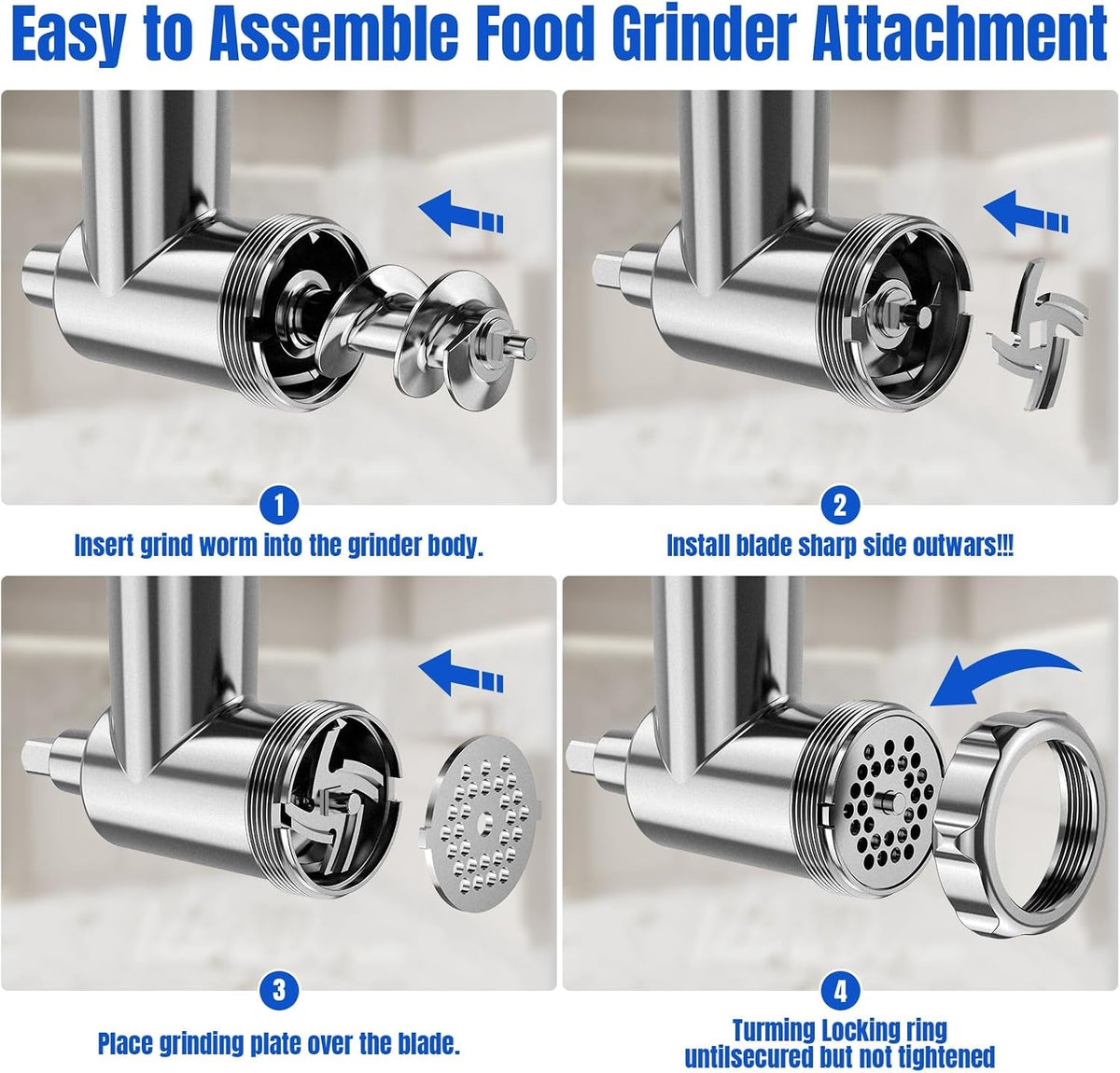 metal-food-grinder-attachments-for-kitchenaid-stand-mixers-meat-grinder-sausage-stuffer-15pcs-meat-grinder-accessories-set-silver