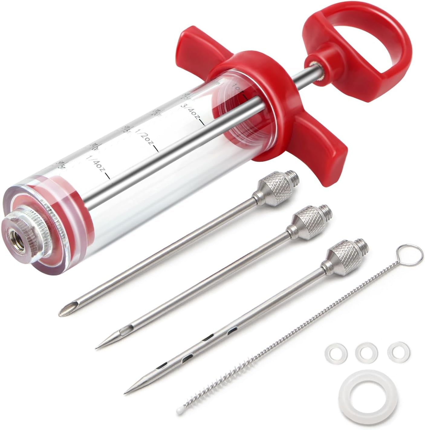 meat-injector-1-oz-plastic-bbq-marinade-injector-kit-turkey-injector-syringe-3-stainless-steel-meat-needles-3-replacement-o-rings-1-cleaning-brush-for-turkey-smoked-bbq-grill