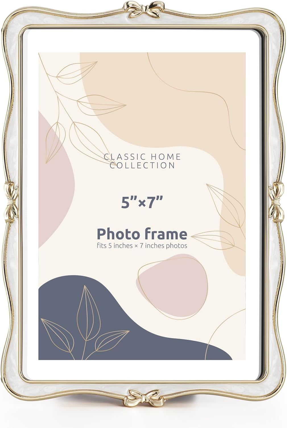 metal-bow-picture-frame-5x7-photo-frames-with-high-definition-glass-front-gift-ideas-tabletop-home-decorative-gold-white