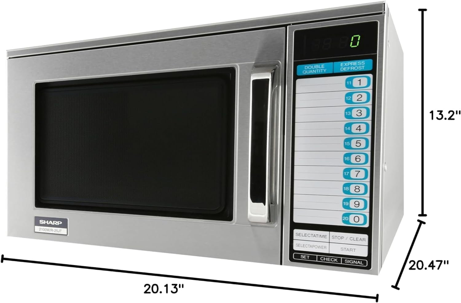 r25jtf-commercial-microwave-oven-2100w-heavy-duty-0-70-cu-ft-stainless-steel-20-program-inputs-3-stage-cooking-selectapower™-express-defrost™-digital-display