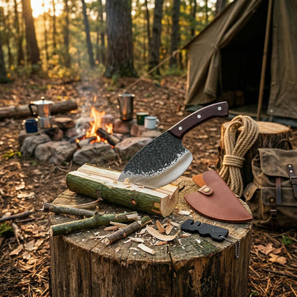 Serbian Meat Cleaver, a High Carbon Camp Knife for Beef & Bones7