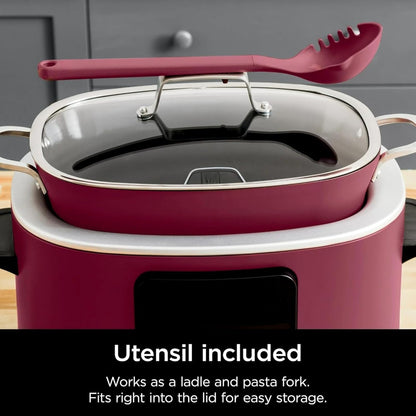 MC1000 Foodi Possiblecooker 8.5 Quart Multi-Cooker,With 8-In-1 Slow Cooker,Dutch Oven & More,Glass Lid & Integrated Spoon,Nonstick,Oven Safe Pot to 500°F7