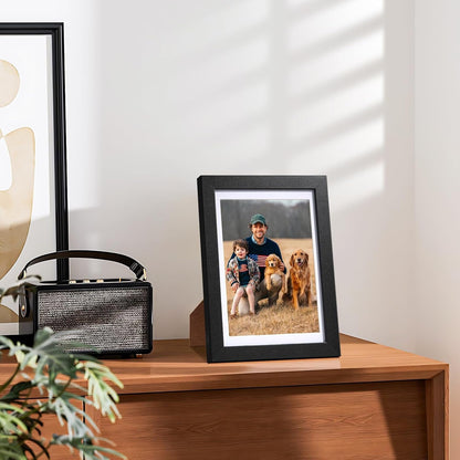 4X6 Picture Frame Set of 5, Wall or Tabletop Display, Black4