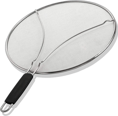 Splatter Screen for Frying Pan - 13 Inch Stainless Steel Grease Splatter Guard - Cover Oil Splash When Sizzling Bacon, Cooking Fried Chicken or Popcorn1
