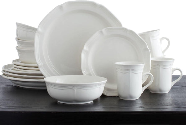 French Countryside 16-Piece Dinnerware Set, Service for 43