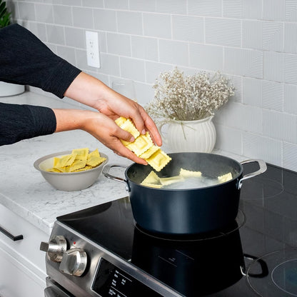 Maestro Ceramic Nonstick Cookware Set 2QT Saucepan, 5QT Stockpot & Lid | 5QT Stock Pot & 2QT Saucepan with Lids; Even Heat; Induction & Oven Safe to 400°F2