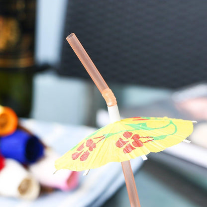 50 Umbrella Parasol Drinking Straws, Hawaiian Beach Cocktail Luau Party Decorations Supplies2
