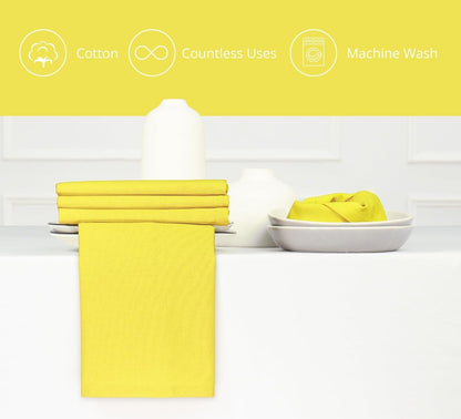 Cloth Dinner Napkins 18X18 In, Set of 12, Yellow5