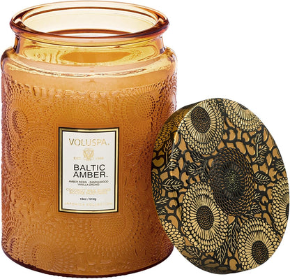 Voluspa Baltic Amber Large Scented Candle Jar 18 Oz, 100 Hr Burn1