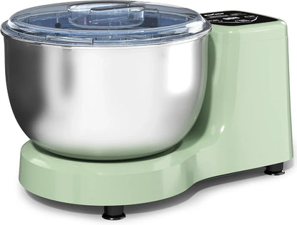 Electric Dough Maker with Ferment Function, 5.3QT Dough Mixer with Adjust Time, Household Stand Mixer Kitchen Flour Kneading Machine, LED Touch Panel, 304 Stainless Steel Bowl, Green1
