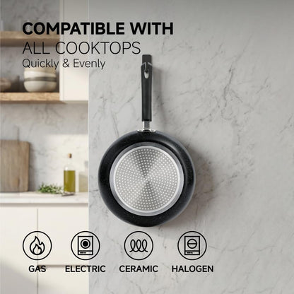 Frying Pan 3-Piece Set, Nonstick Skillet Set for Induction Cooktop, Frying Pan Nonstick 8 Inch+9.5 Inch +11 Inch (Black)5