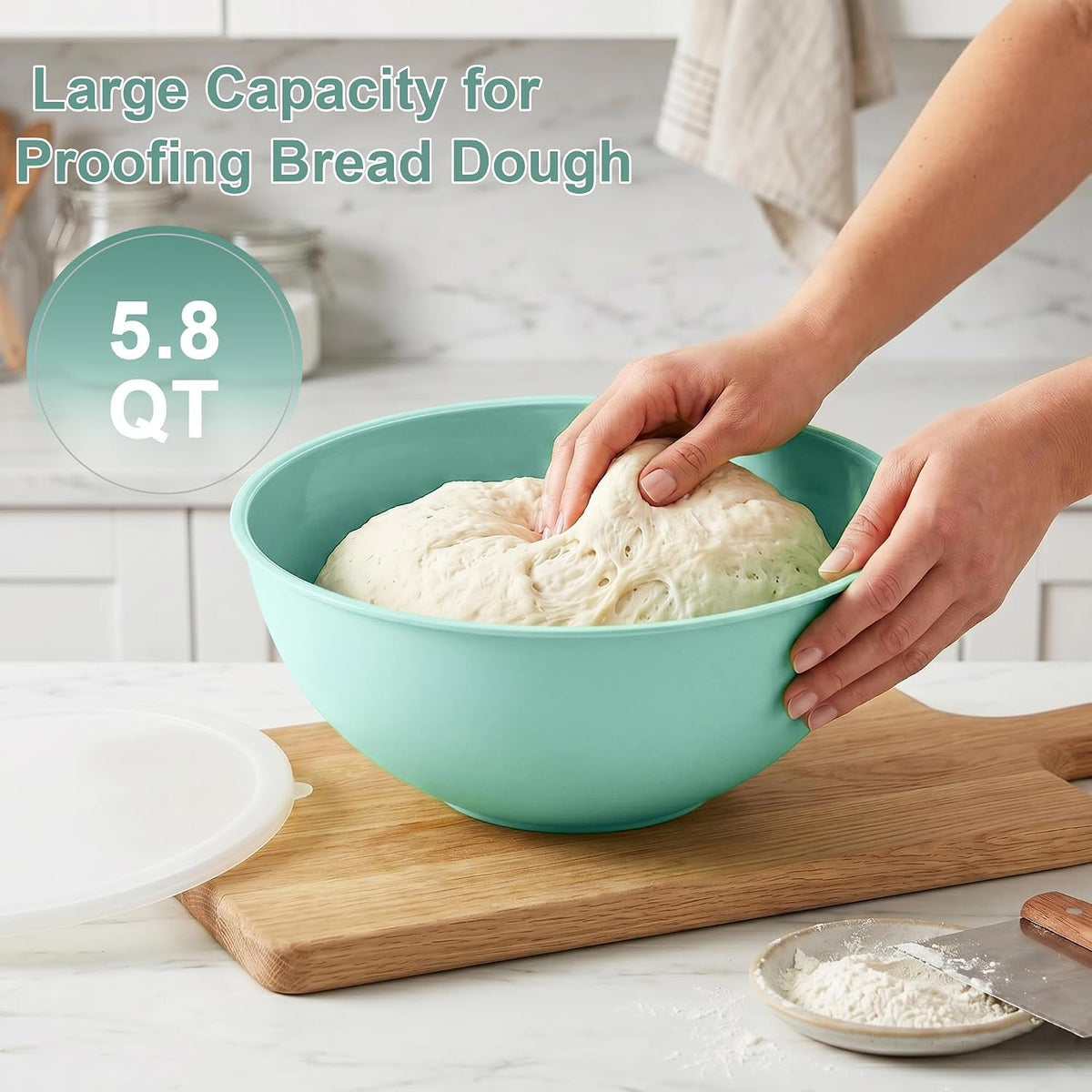 bpa-free-plastic-round-mixing-bowl-with-lids-12-pack-nesting-bowls-with-lids-set-microwave-and-dishwasher-safe-prep-serving-bowls-great-for-mixing-baking-serving-pinkish-green-12pcs