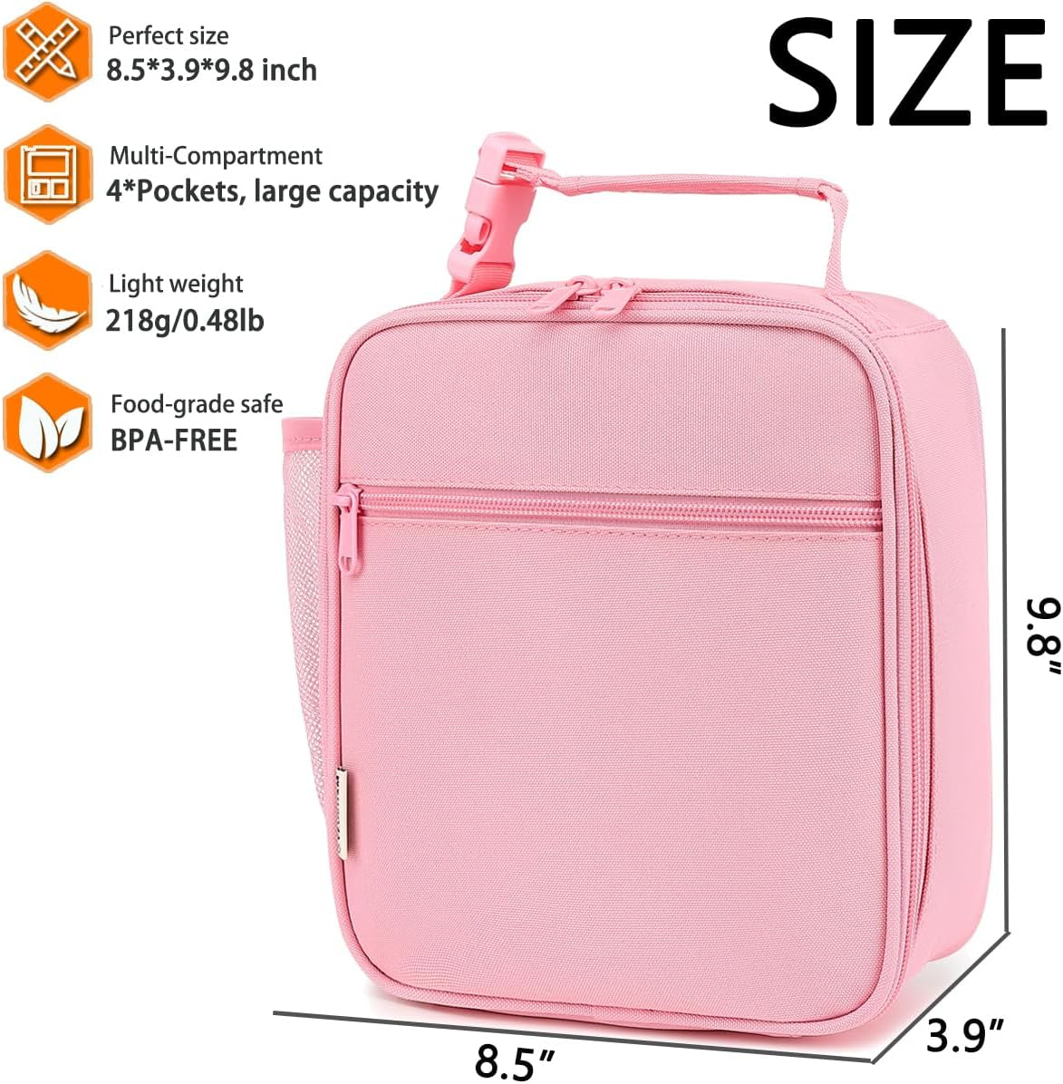 lunch-box-for-kids-boys-girls-men-women-insulated-small-soft-cooler-lunch-bag-kit-for-school-work-picnic-travel-reusable-portable-lunchbox-pink