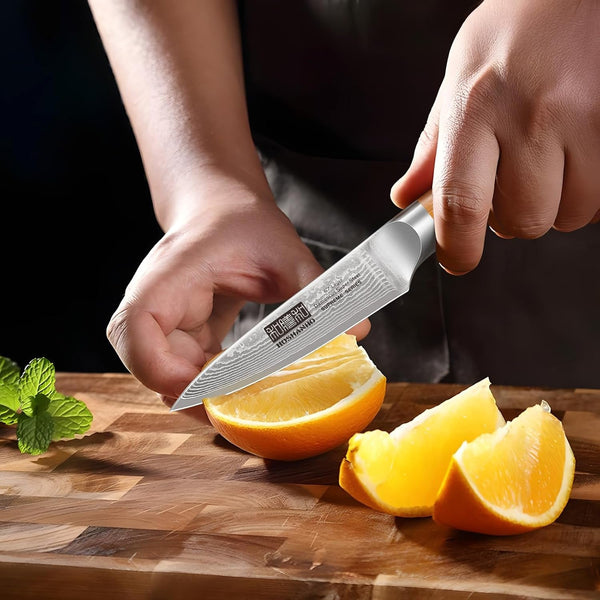 Damascus Paring Knife 3.75", Sharp Japanese HC Steel Fruit Knife5