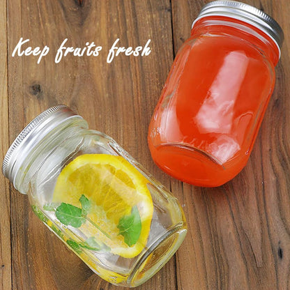 2 Pack 16Oz Regular Mouth Glass Mason Jars, Airtight Lids for Canning | Clear Glass Storage Jars, Dishwasher Safe. Great for Meal Prep, Overnight Oats, DIY Homemade Gifts and Pantry Organization6