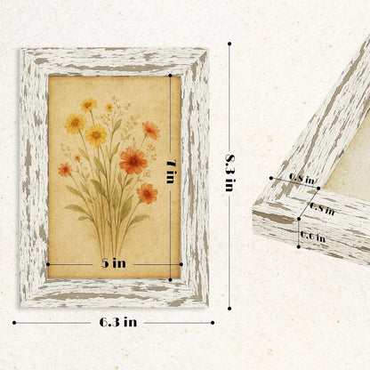 5X7 Rustic Farmhouse Picture Frames with Vintage Prints, Set of 97