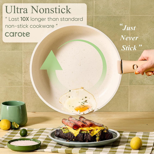 19Pcs Pots and Pans Set Non Stick, Detachable Handle Cookware | Kitchen Cooking Sets, Space Saving, Dishwasher & Oven Safe, Non-Toxic, for Camping/Rv/Traveling, Sage Green3