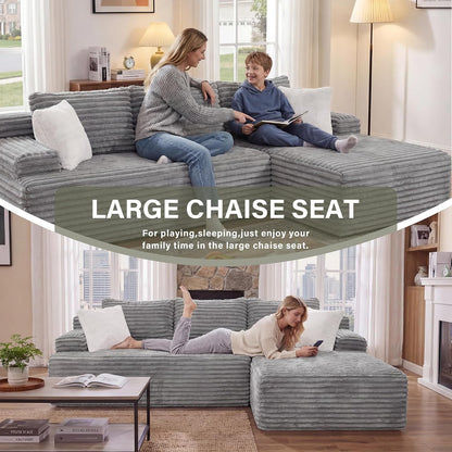 Boneless Couch Modular Sectional Sofa L-Shape Cloud Couch Lounge Furniture4