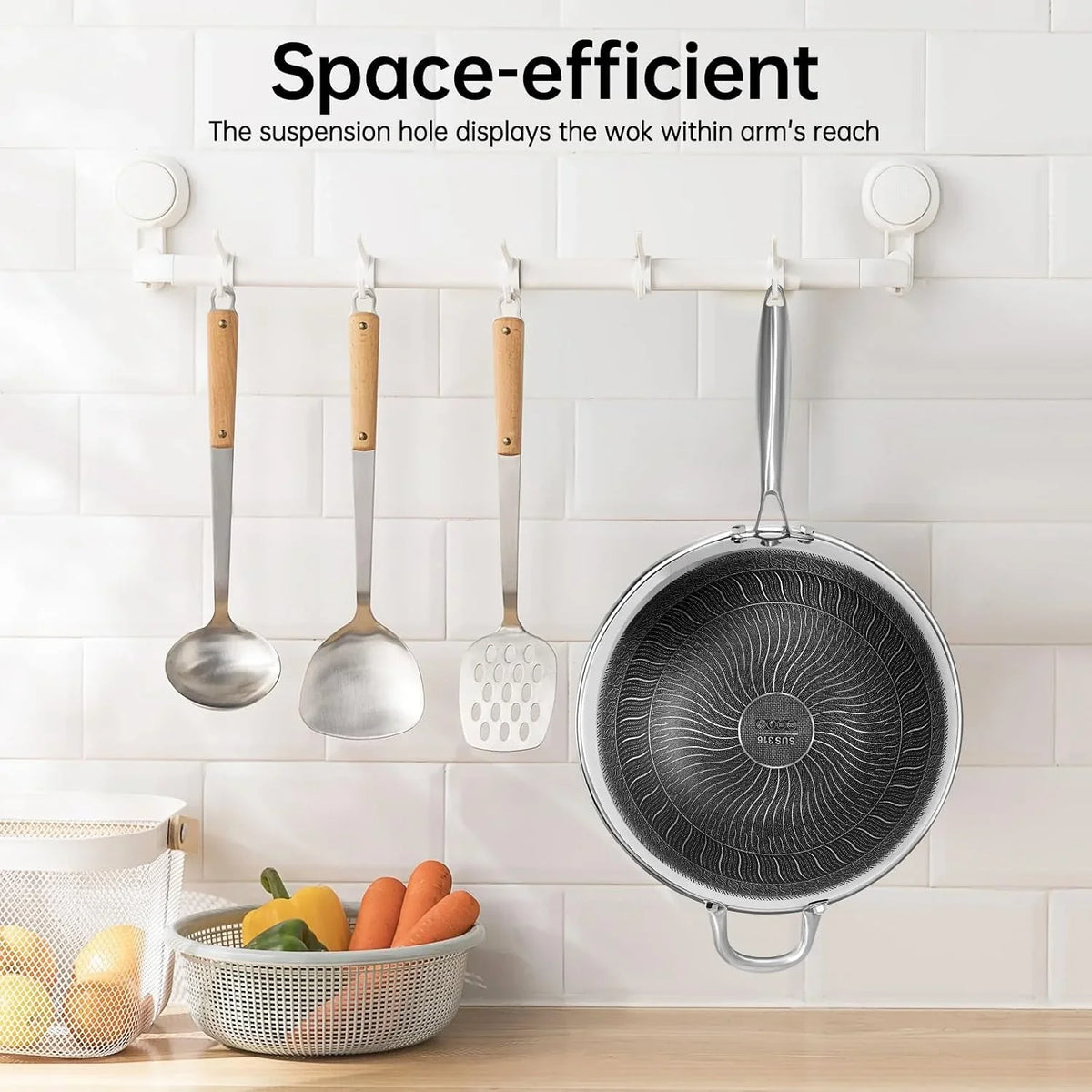 13-4-stainless-steel-wok-honeycomb-cooking-wok-with-spatula-nonstick-wok-with-lid-skillet-with-handle-flat-bottom-stir-fry-pan-for-electric-induction-gas-stoves